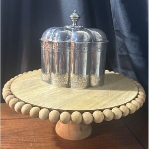 Godinger 1994 Vintage Silver Plate Oval Jewelry Trinket Box  Lined